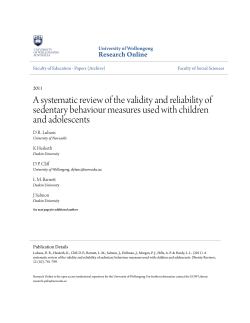 A systematic review of the validity and reliability of sedentary