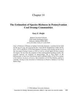 The Estimation of Species Richness in Pennsylvanian Coal Swamp