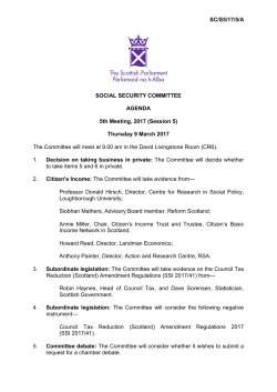 SC/S5/17/5/A SOCIAL SECURITY COMMITTEE AGENDA 5th