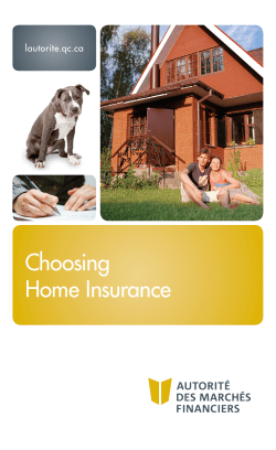 Choosing Home Insurance - Autorit&eacute; des march&eacute;s financiers
