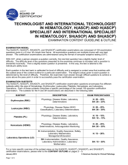 Technologist in Hematology, H (ASCP)