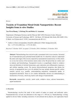 Toxicity of Transition Metal Oxide Nanoparticles