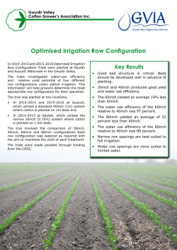 2016 Row Configuration Trial
