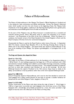 Palace of Holyroodhouse Fact Sheet