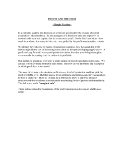 PROFIT AND THE FIRM - Simple Version