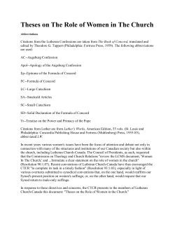 Theses on The Role of Women in The Church