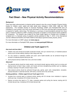 Fact Sheet – New Physical Activity