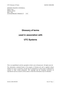 glossary of terms used with utc systems