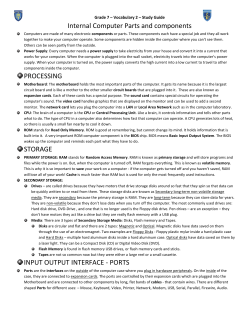 Internal Computer Parts and components PROCESSING STORAGE
