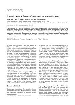 Taxonomic Study of Peltigera (Peltigeraceae, Ascomycota) in Korea
