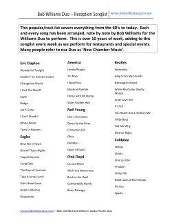 our Complete Pop/Rock Songlist