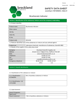 Bicarbonate Indicator - Breckland Scientific