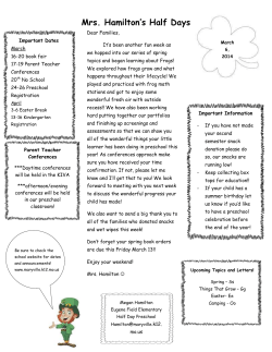 Mrs. Hamilton`s Half Days - Eugene Field Elementary School