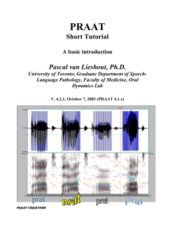 PRAAT Tutorial - Stanford University