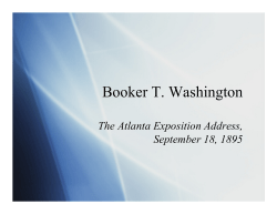 Booker T. Washington - Fordham University Faculty