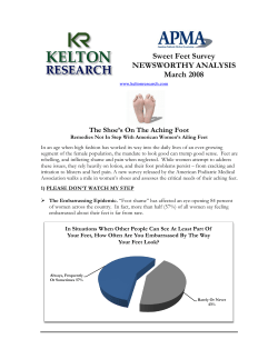 Sweet Feet Survey NEWSWORTHY ANALYSIS March 2008