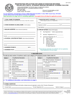 RC 226-2, Medical Application - Texas Department of State Health