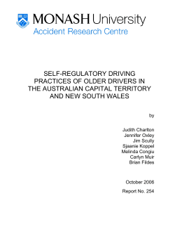 Self-regulatory driving practices of older drivers in the ACT and NSW