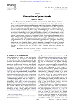 Evolution of phototaxis - Philosophical Transactions of the Royal