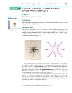 Activity Set 9.4 Creating Symmetric Figures