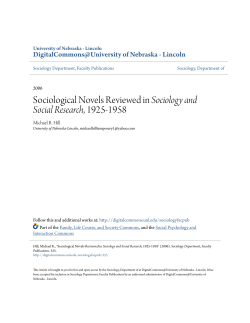 Sociological Novels Reviewed in Sociology and