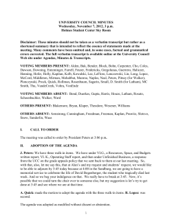 Minutes - NIU - Convocation Center