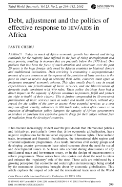 Debt, adjustment and the politics of effective response to HIV/AIDS