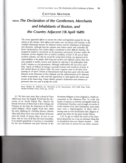 The Declaration of the Gentlemen of Boston