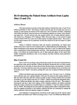 Re-Evaluating the Flaked Stone Artifacts from Lapita Sites 13 and 13A