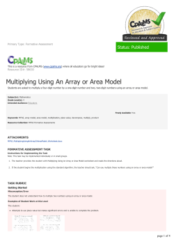 Multiplying Using An Array or Area Model