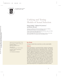 Unifying and Testing Models of Sexual Selection