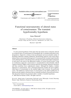 Functional neuroanatomy of altered states of consciousness: The