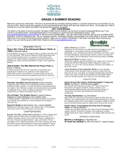 grade 4 summer reading - Williamsburg Northside Schools