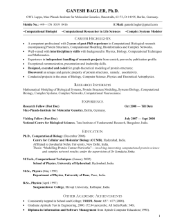 GANESH BAGLER, Ph.D.