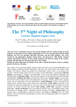 The 3 Night of Philosophy - Goethe