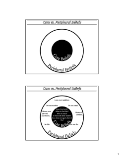 Core vs. Peripheral Beliefs Core vs. Peripheral