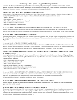 The Odyssey​ Part 1 (Books 112) guided reading questions