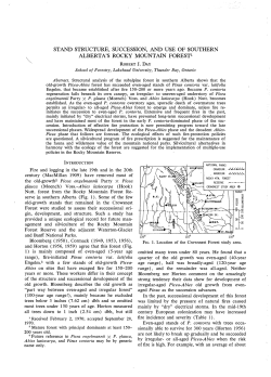 Stand Structure, Succession, and Use of Southern Alberta`s