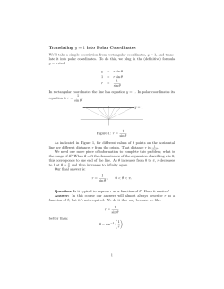 Translating y =1 into Polar Coordinates