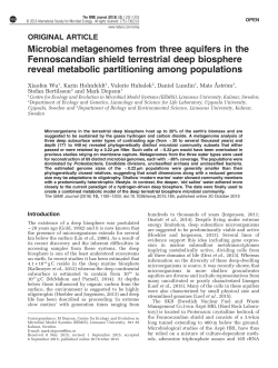 Microbial metagenomes from three aquifers in the