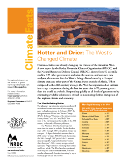 NRDC: NRDC: Hotter and Drier - The West`s Changed Climate