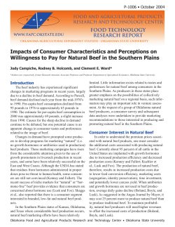 Impacts of Consumer Characteristics and Perceptions on