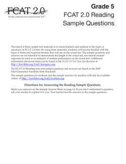 FCAT 2.0 Grade 5 Reading Sample Questions