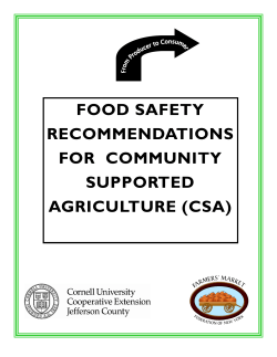 FOOD SAFETY RECOMMENDATIONS FOR COMMUNITY
