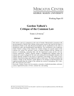 Gordon Tullock`s Critique of the Common Law