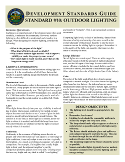 STANDARD #10: OUTDOOR LIGHTING