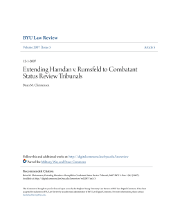 Extending Hamdan v. Rumsfeld to Combatant Status Review Tribunals