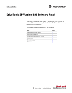 DriveTools SP Version 5.06 Software Patch Release Notes