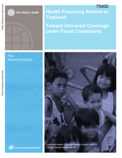 Health Financing Reform in Thailand