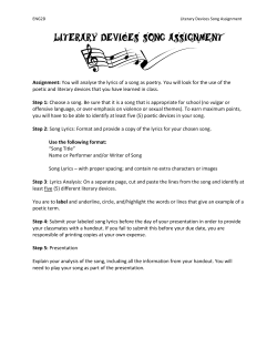 Literary Devices Song Assignment